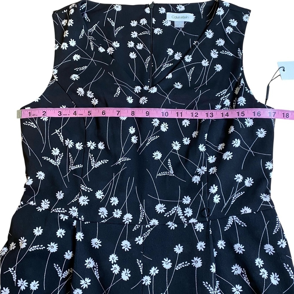 Calvin Klein Black & White Sleeveless Wide leg Jumpsuit Women’s Size 10 NWT - Picture 5 of 16